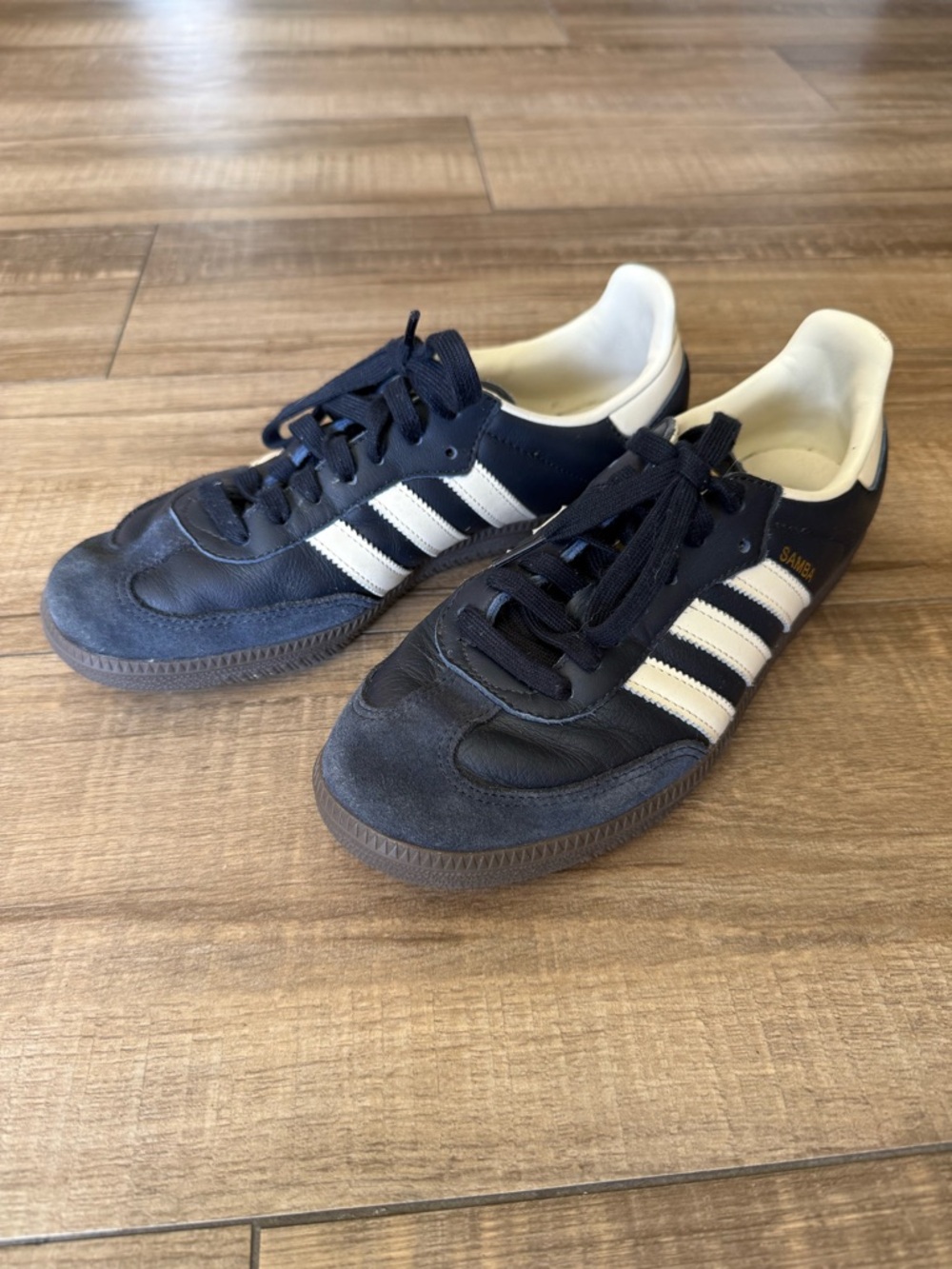 adidas Navy and White Samba Athletic Sneakers